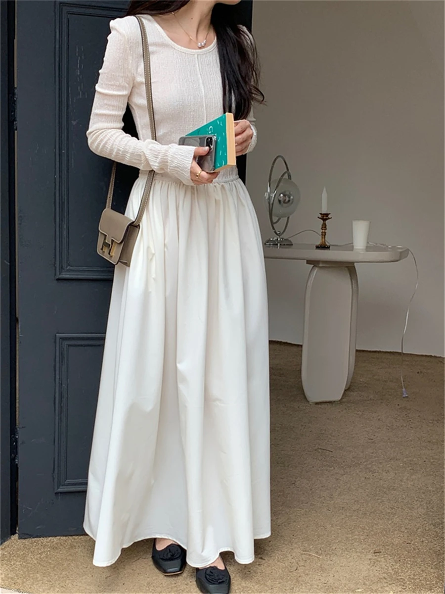 

Платье-миди женское ТРАПЕЦИЕВИДНОЕ с завышенной талией, на осень/зиму