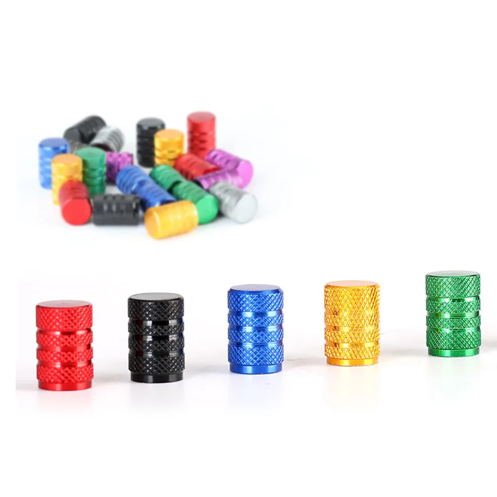 

40pcs Tire Stem Caps Aluminum Durable Universal Stem Cover Knurled Multi- Color Proof Cover Accessory for Car Truck Motorcycle