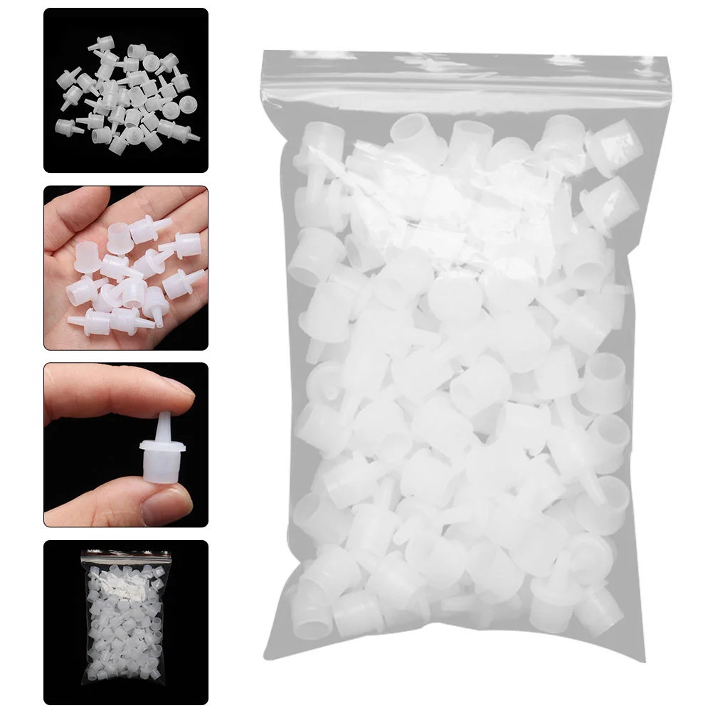 100 Pcs Eyelashes Glue Bottle Nozzle Caps Replacement Mouth Head Applicator Adhesive Dispenser Tips Bottled Stoppers