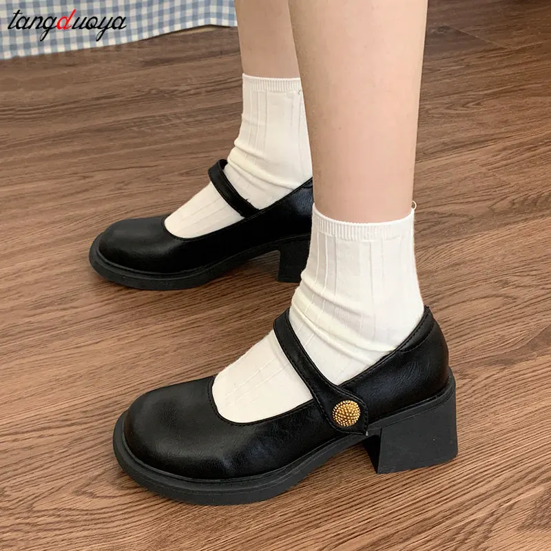 

Женские туфли на среднем каблуке Мари Джейн Лолита брендовые массивные сандалии 2023 весенне-летние новые модные туфли-лодочки Женская Классическая обувь
