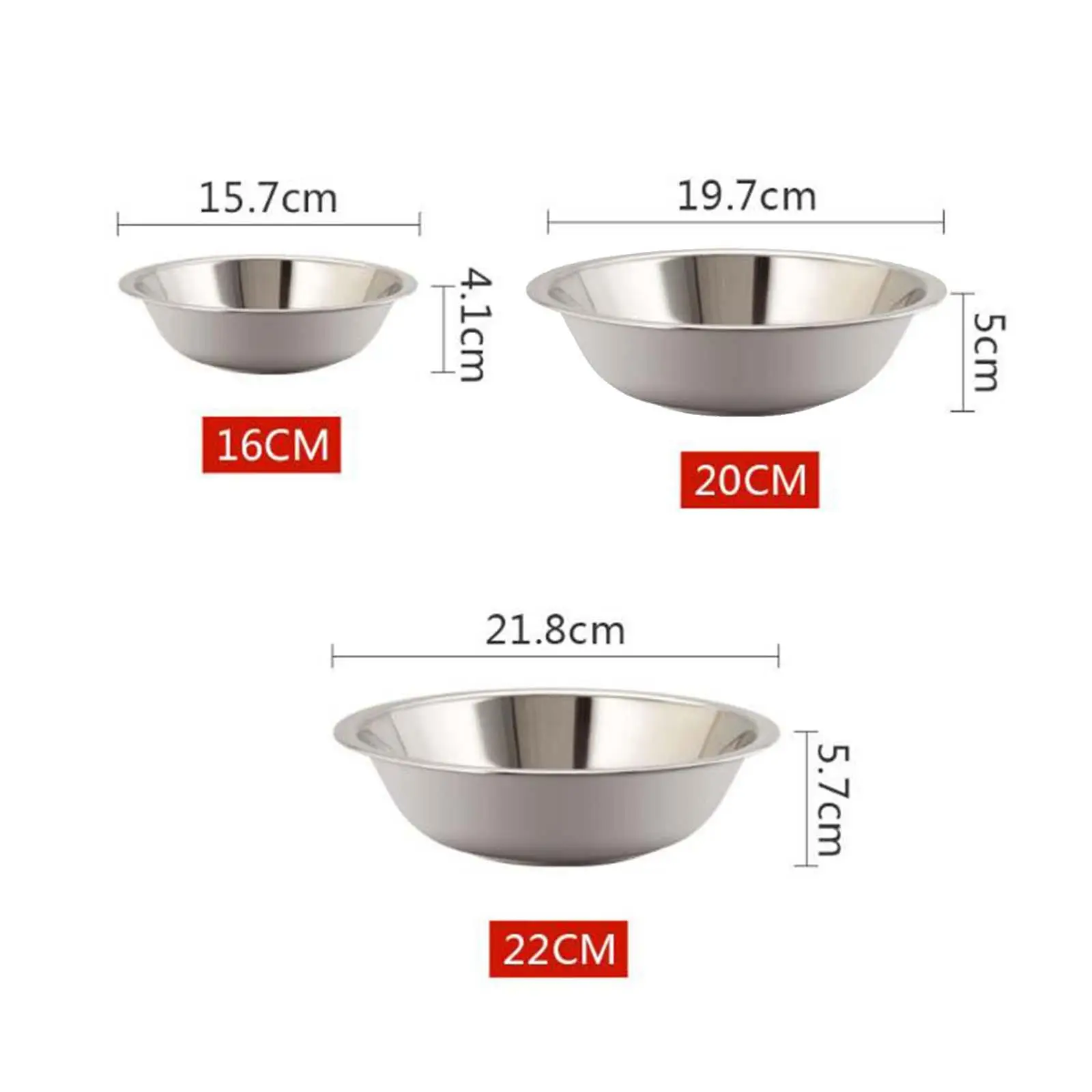 3 шт. набор мисок из нержавеющей стали