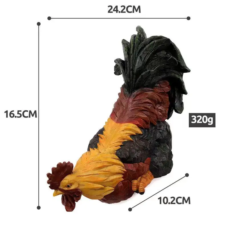 Статуэтка забавная для цыплят и сада каучуковая фигурка петуха декоративное