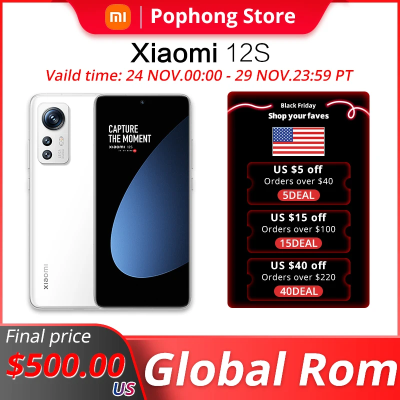 

Смартфон Xiaomi 12S, 6,28 дюйма, Snapdragon Gen 8 +, 8 ядер, 67 Вт, тройная камера 50 МП