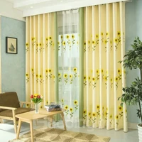 floral printed blackout window curtains in the living room yellow linen modern curtains for bedroom kitchen shading drapes