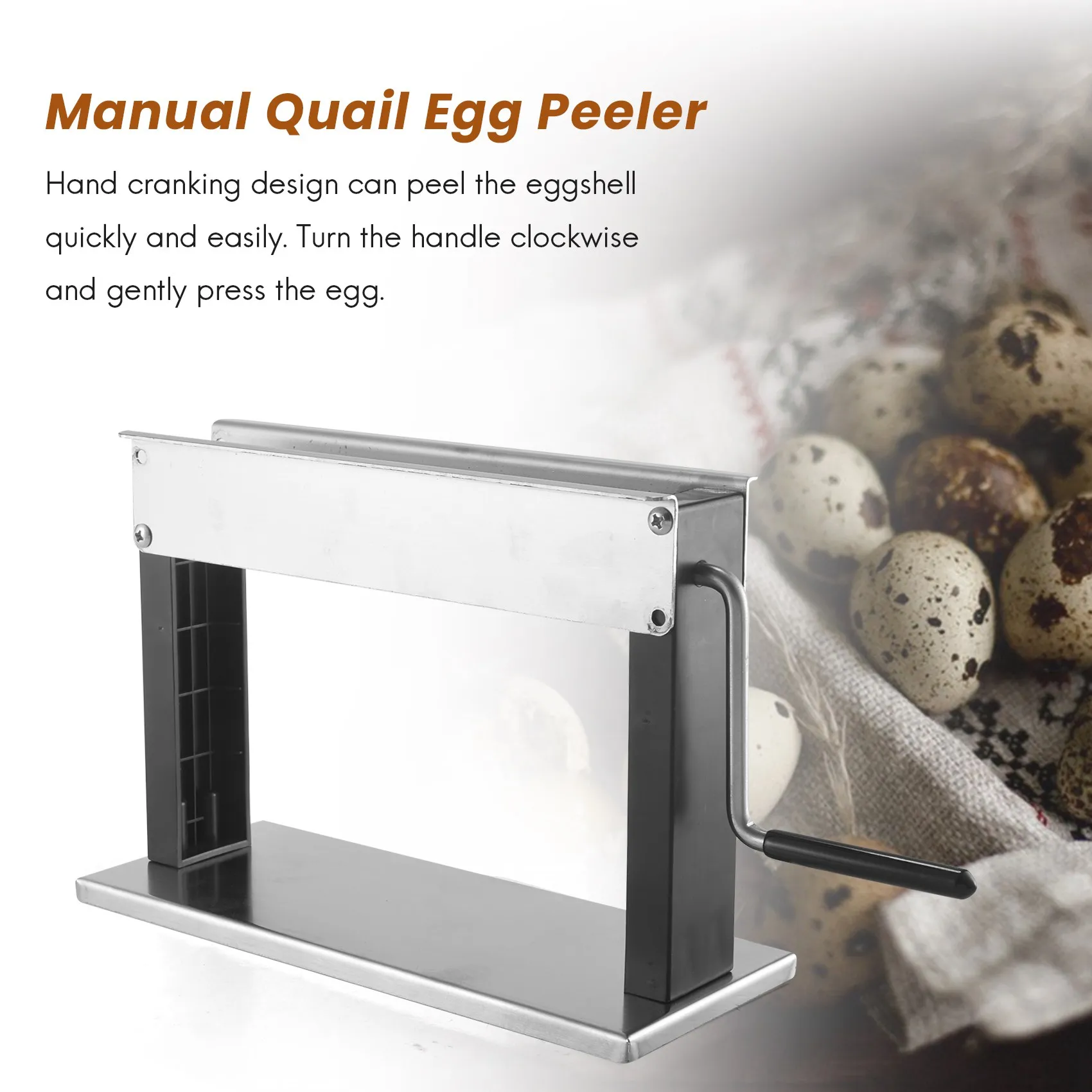 

Egg Huller Manual Household Portable Hand Roll Quail Egg Peeler Manual Quail Egg Peeler Sheller
