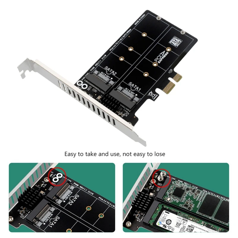 Плата-адаптер PH58 M.2 SATA к PCIE плата-адаптер Dual-Disk Array плата расширения RAID JMB582