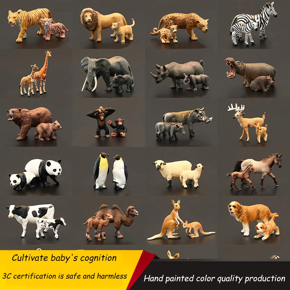 

Animal Solid PlasticSimulation Toy Jungle Wildlife Wild Zoo Collection Kids Mini Model Educational For Children Toy XMAS Gift