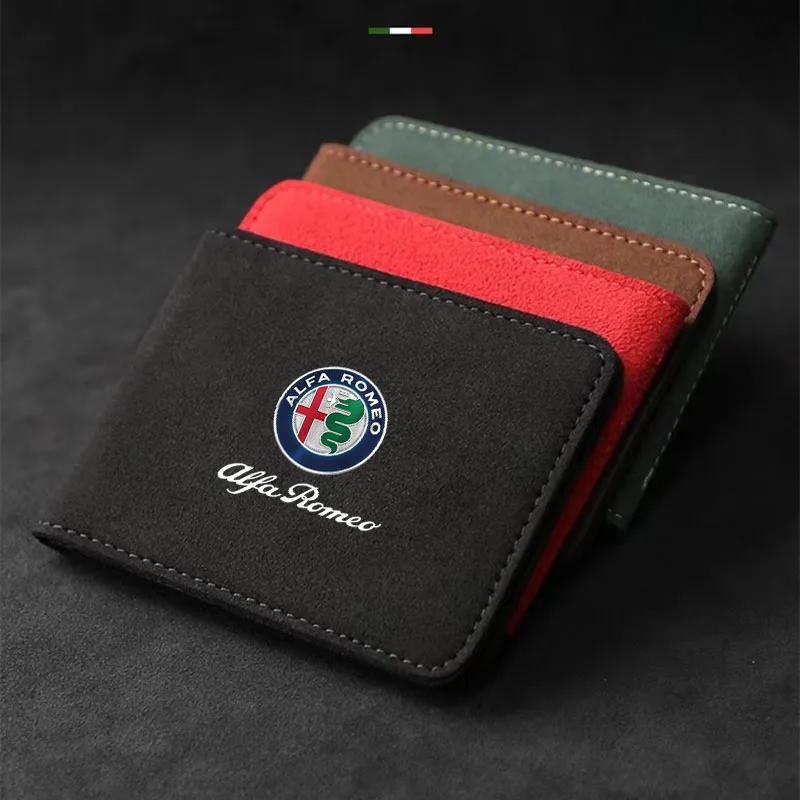 

Suede Car Driving Documents Auto Driver License Credit Card Bag Case Cover For Alfa Romeo 159 Giulietta Giulia Car Accessories