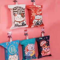tissue bag box container cotton and linen lucky cat car towel napkin papers dispenser holder case table decoration home supplies