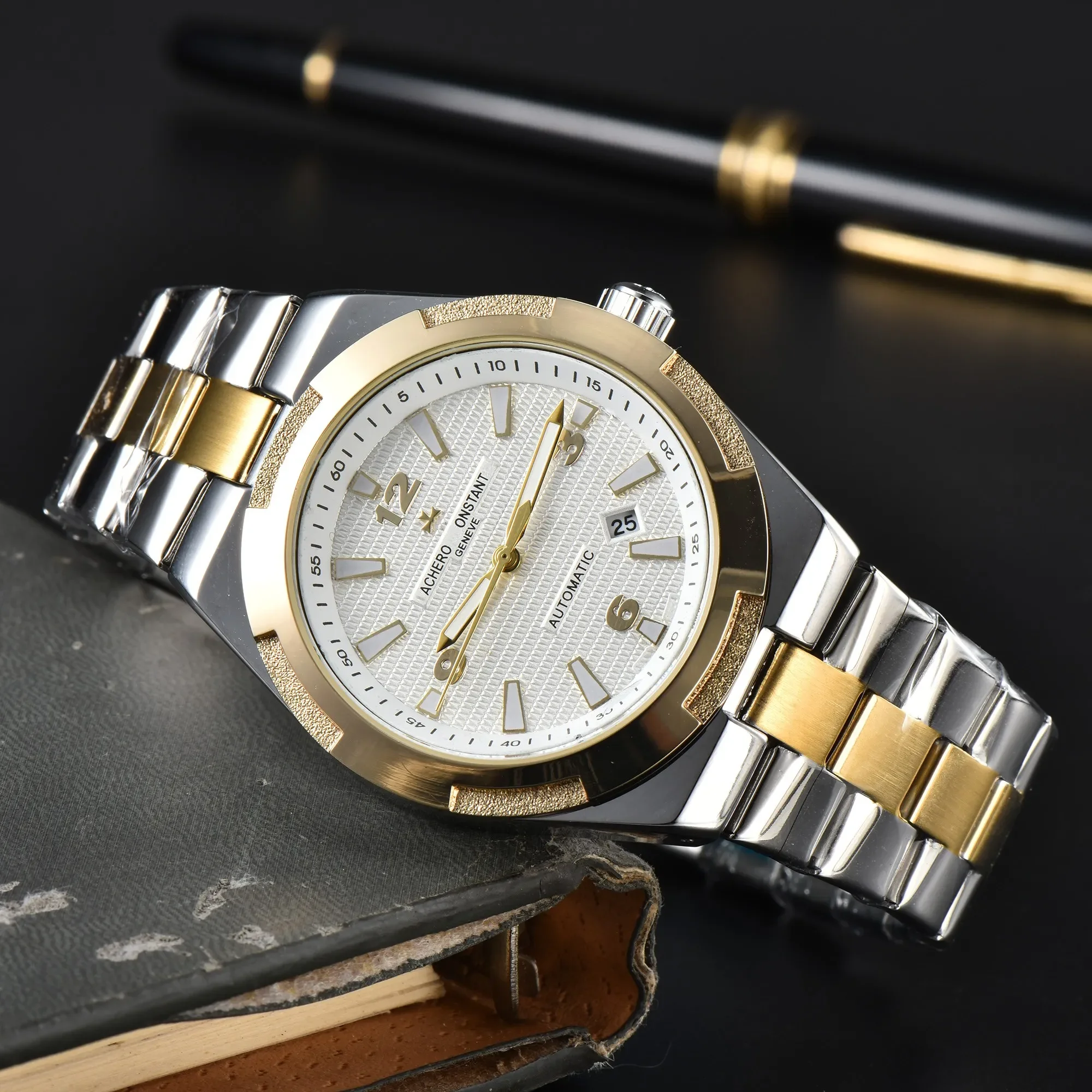 

AAA VC Men's Top Luxury Brand Fashion Quartz Watch Stainless Steel Band Male Wristwatches for Men Clock Relogio Masculino