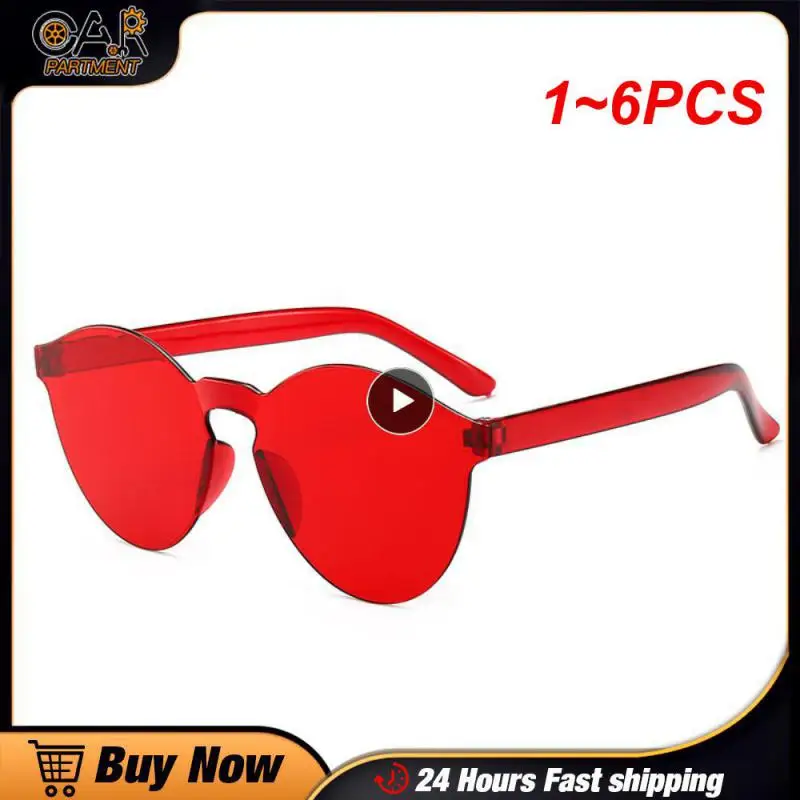 

1 ~ 6 шт. 3 @ # уличные модные мотоциклетные солнцезащитные очки круглые солнцезащитные очки без оправы с конфетными линзами для мужчин и женщин европейский и американский тренд