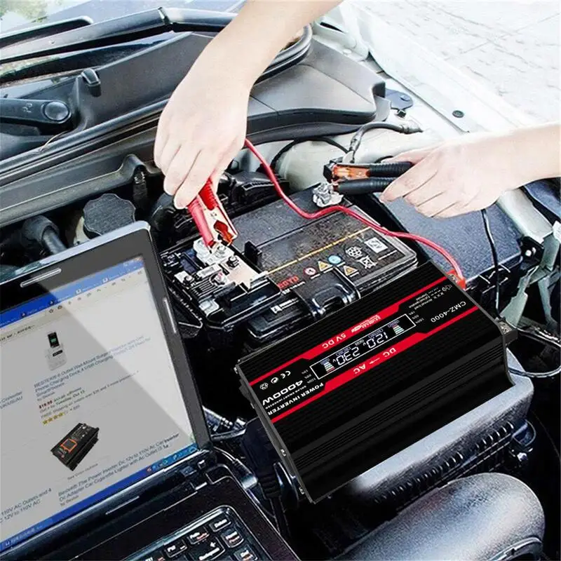 

Power Inverters For Vehicles Smart Car Inverter Direct-current 12V To 220V 110V AC Car Charger Converter With LED Working Light