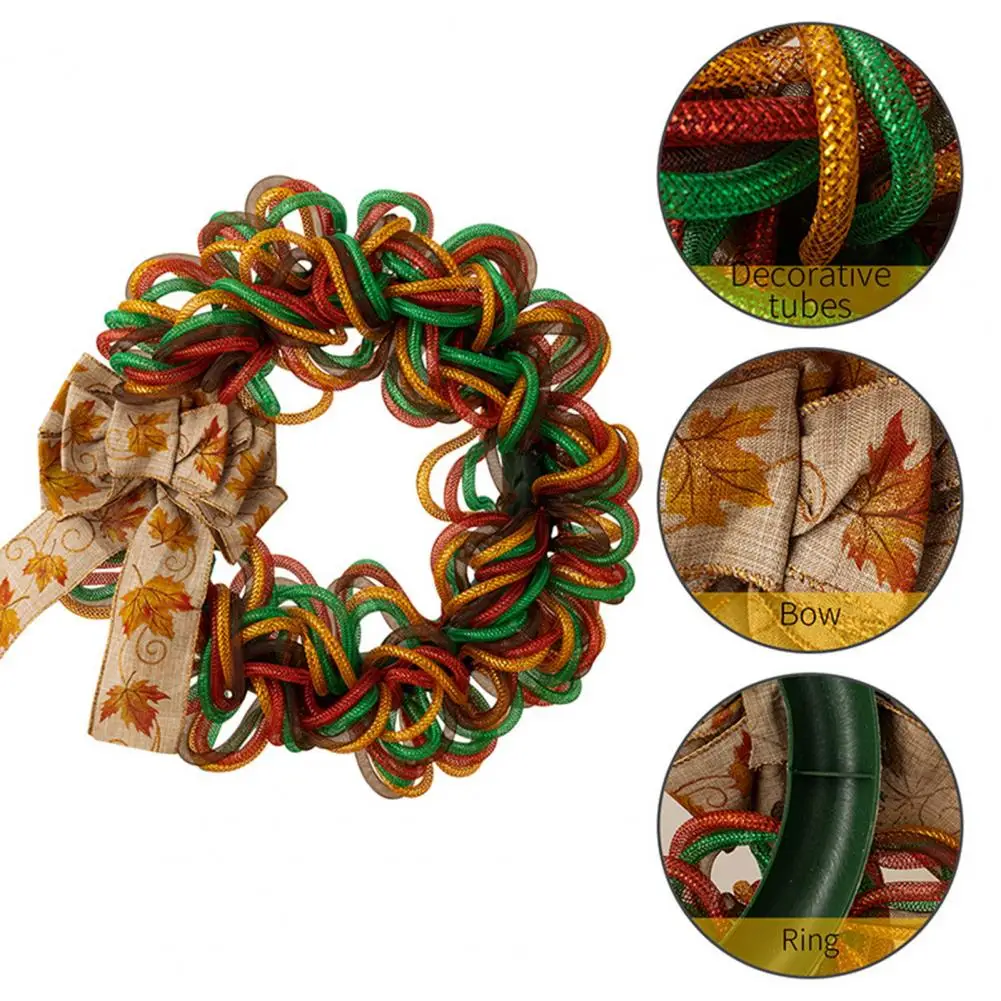 

Bow Garland Twist Bar Christmas Garland Thanksgiving Door Decor Colorful Maple Leaf Print Bow Garland Festive Twist Bar for Room