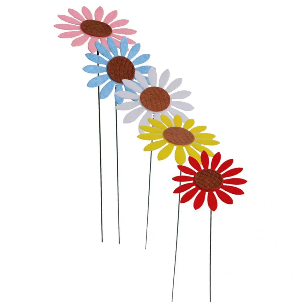 

Iron Wire 5Pcs/Set Chic Beautiful Metal Garden Flower Sticks Lightweight Flower Stakes Colorful for Gardening