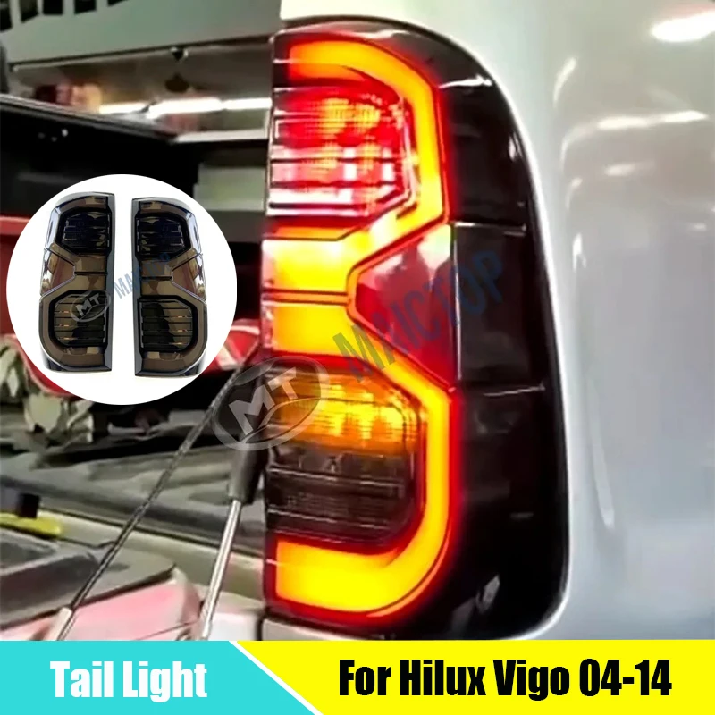 

Smoke LED Tail light for Toyota Hilux Vigo 2004-2014 Brake signal Lamp tail light upgrade to 2021 style