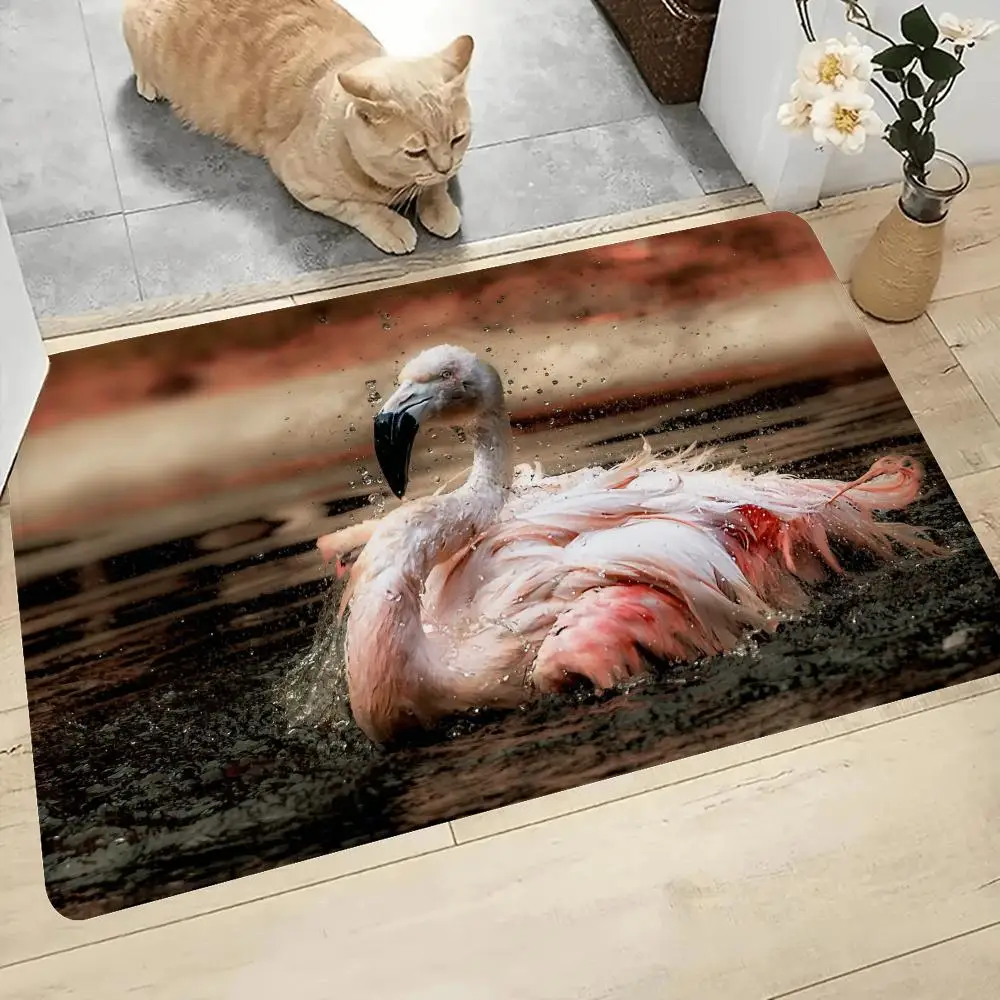 Модный напольный коврик с фламинго для входной двери домашний Придверный в