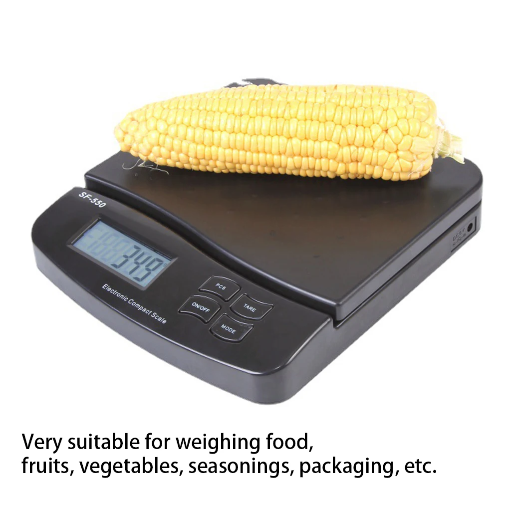 

25kg 1g Electronic Digital Compact Scale LED Display Kitchen Scales ABS Food Weight Balance Weighing Measuring Grey