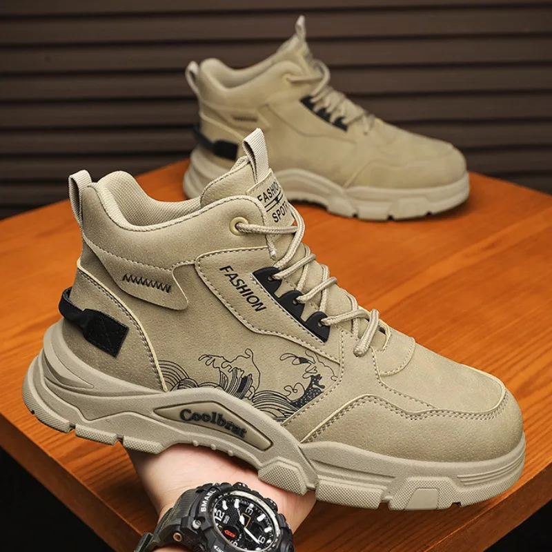 Модные мужские ботинки нескользящая износостойкая туристическая обувь удобная