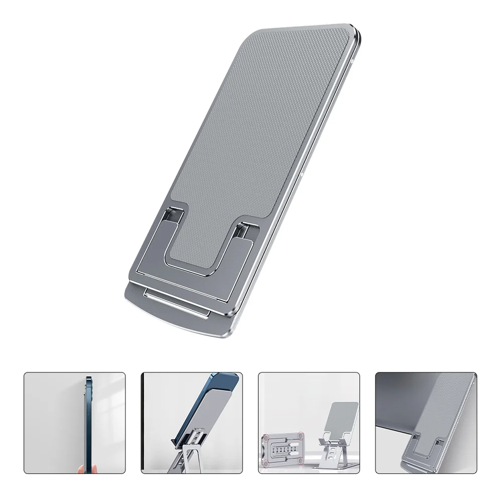 

1Pc Cell Phone Stand Metal Durable Aluminum Alloy Portable Phone Holder Tablet Stand Rack