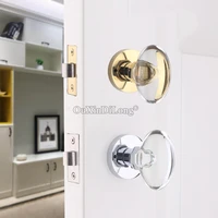 brand new european luxury solid crystal door knobs lock interior bathroom silent door lock kit keyless chromegoldblack