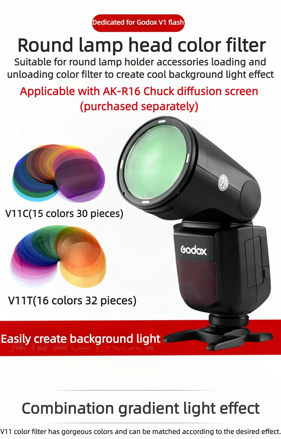 Светорассеиватель Godox с магнитным креплением для вспышки V1