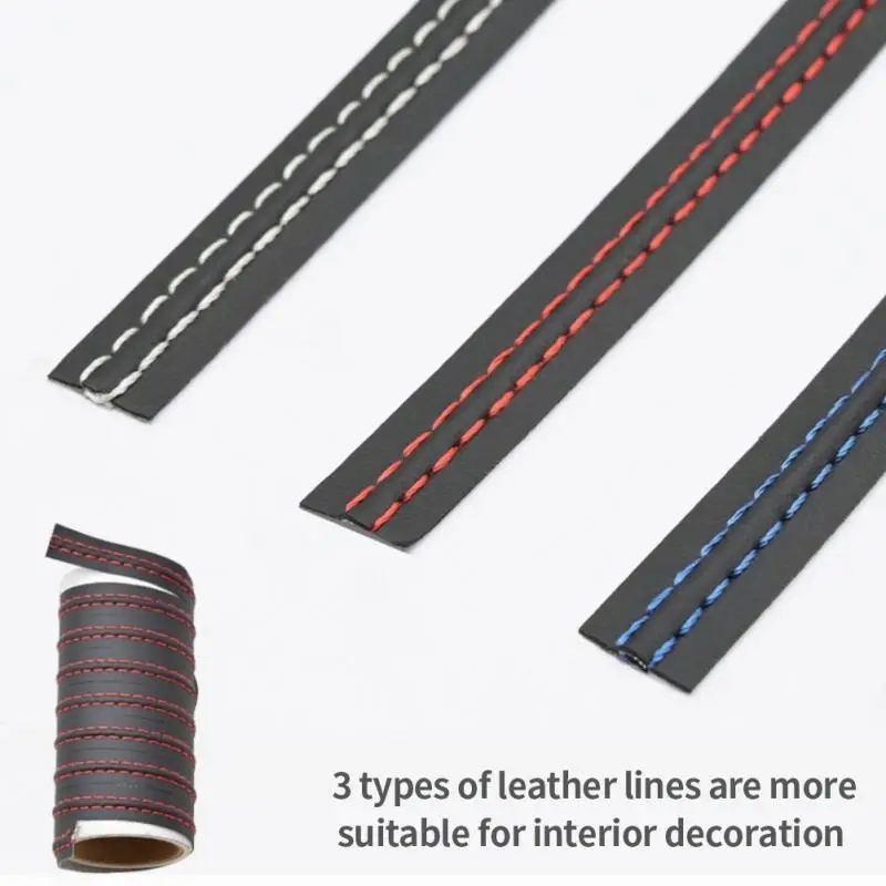 

Premium Leather Car Decorative Strip Potective Interior Decoration Line Portable Durable Instrument Panel Gap Strip Cut At Will