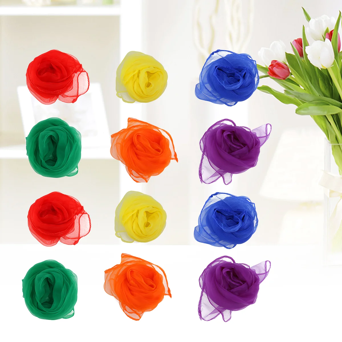

Scarves Scarf Dance Square Jugglingplay Kids Hemmed Rhythm Silk Women Silks Dancing Props Colored Fashion Gilrs Girls