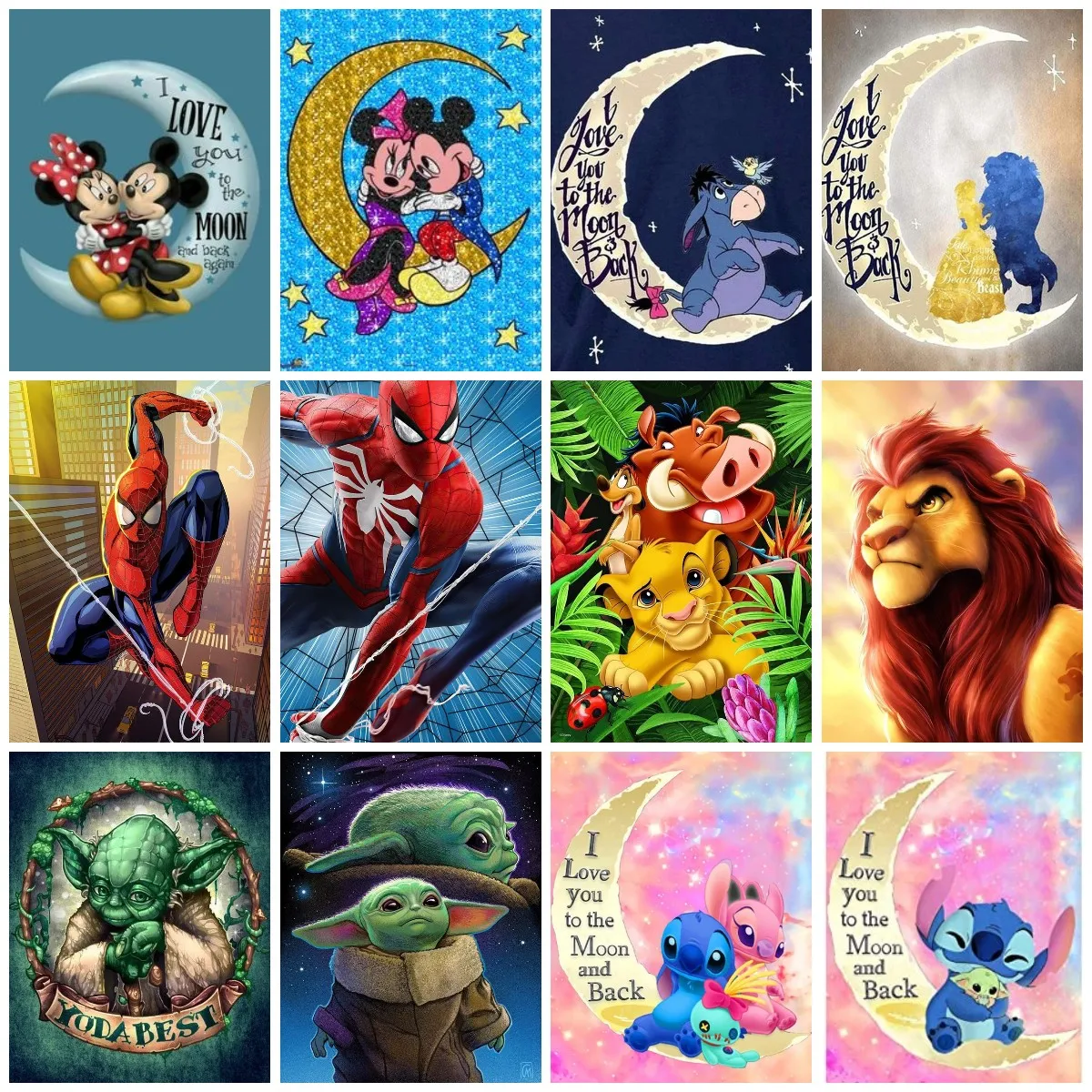 

Disney Stitch 5D DIY Diamond Painting Diamond Cartoon Mickey Mouse Embroidery Cross Stitch Painting Kit Diamond Mosaic Gift