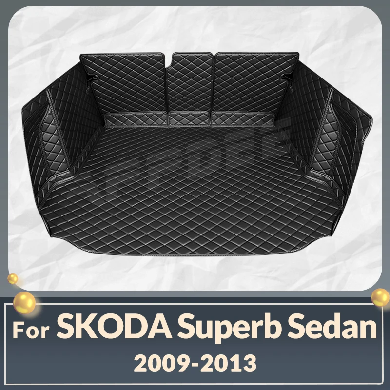 

Автомобильный коврик для багажника с полным покрытием для SKODA Superb Sedan 2009-2013 12 11 10, защитный коврик для багажника автомобиля, аксессуары для защиты интерьера