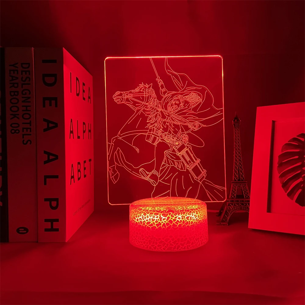 

3D Led Anime Figure Erwin Smith Night Lights Fun Gift For Friend RGB Lava Lamp Bedroom Bedside Table Desk Decor Attack on Titan