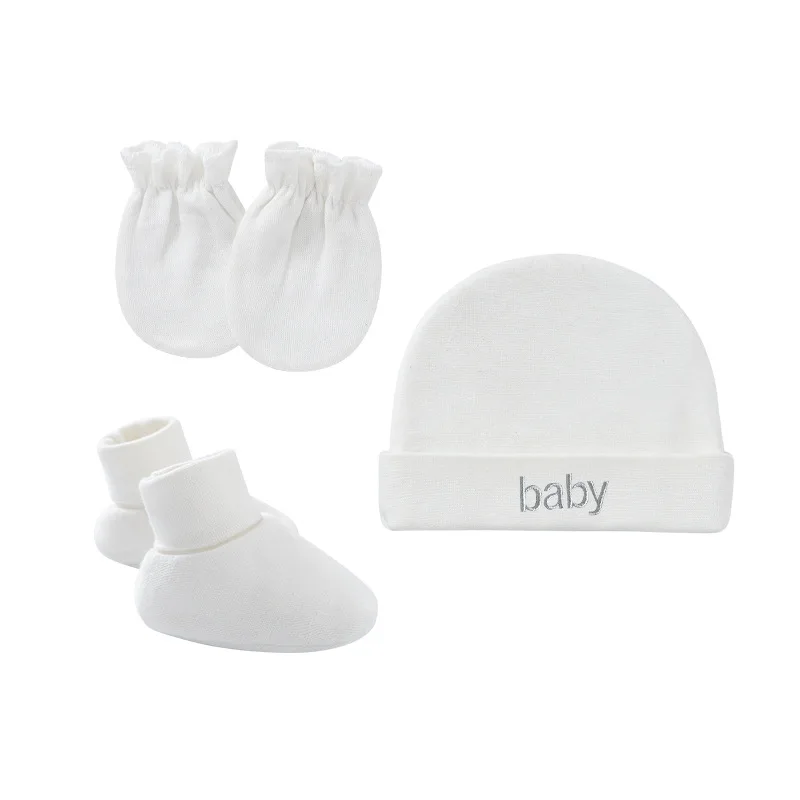

Newborn Hat+Gloves+Socks Set For Baby Boy&Girl Cotton Fall Casual Photography Props Soft Headwear Infant Nightcap Fashion