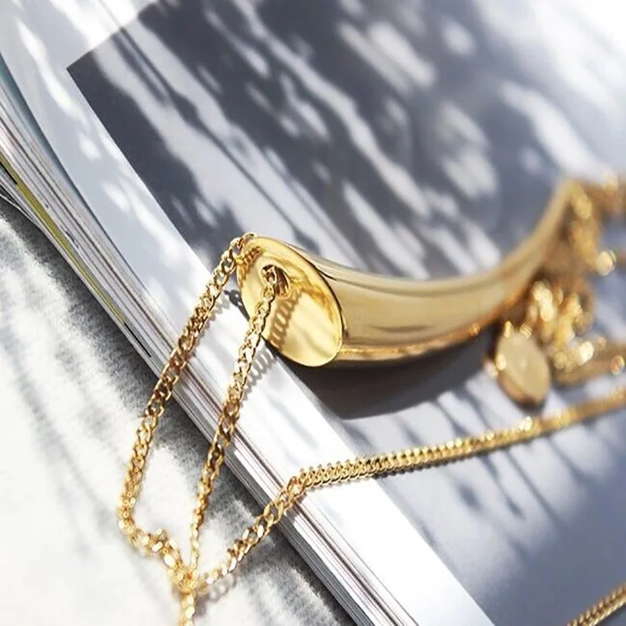 

Fashion necklace retro exquisite personality creative collocation atmospheric new horn pendant chain simple jewelry