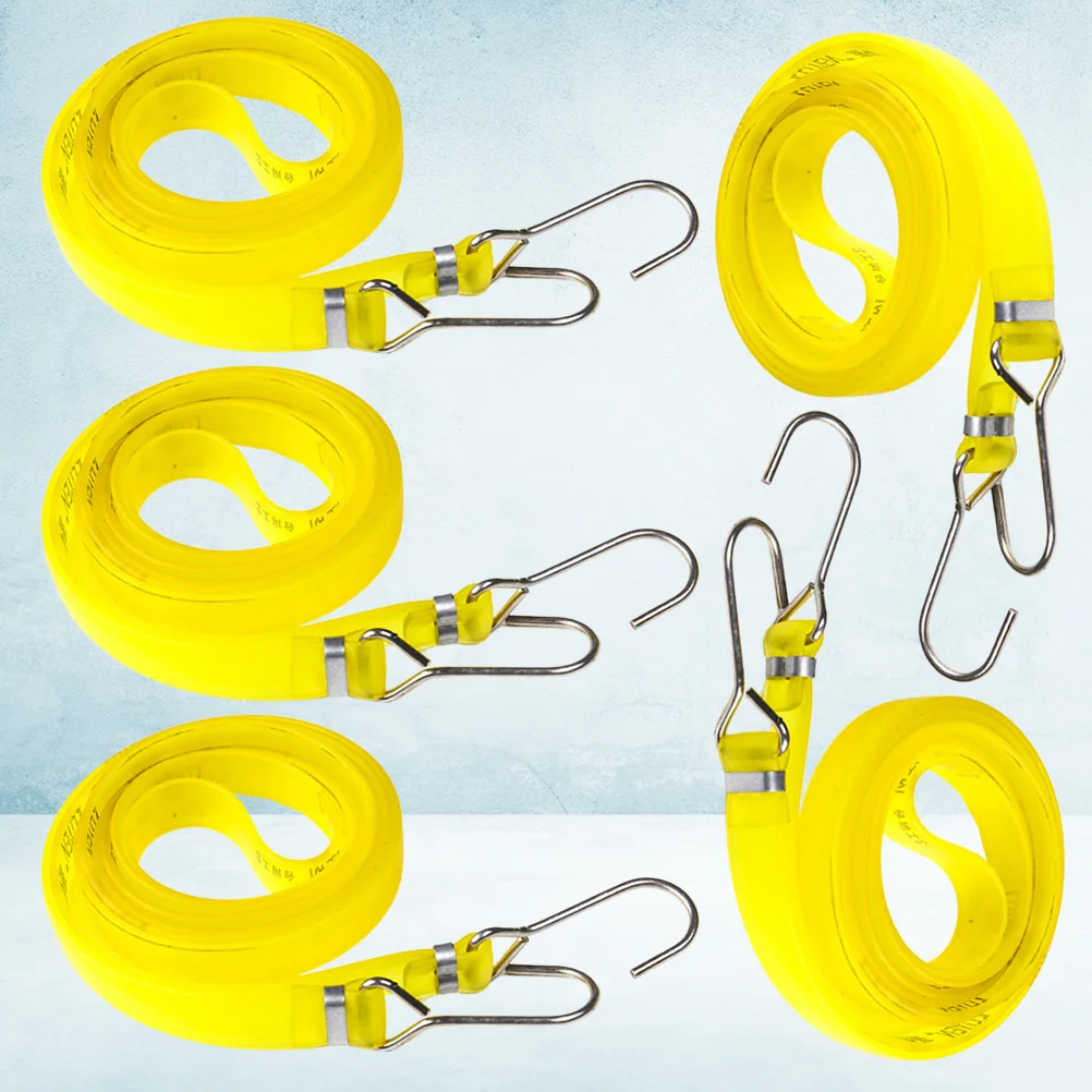 

5PCS Elastic Luggage Rope Luggage Binding Straps Transparent Luggage Belt for Outdoor