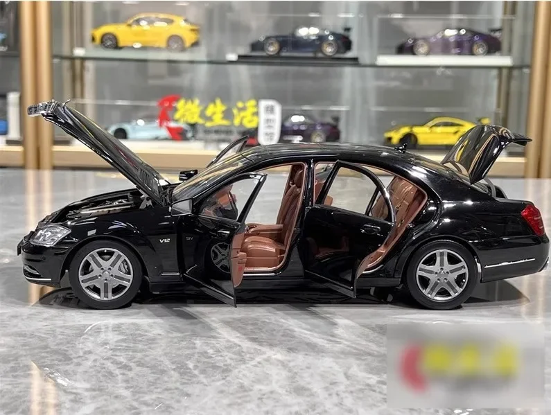Motorhelix 1:18 для Maybach Mercedes Benz S600L W221 Limited 999 черная литая под давлением модель
