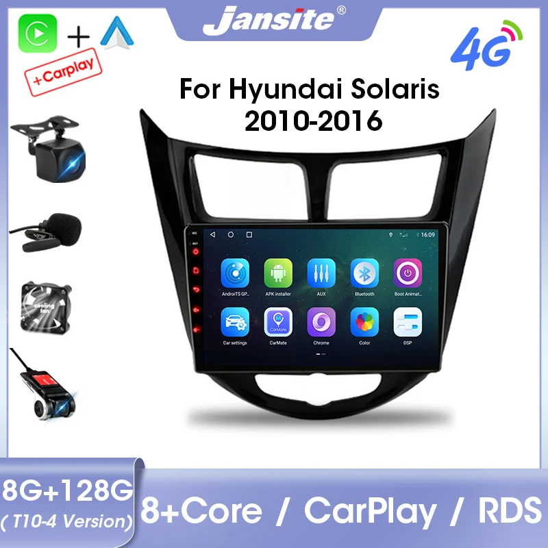 

Jansite 2 din Android 11 Car Radio For Hyundai Solaris Verna Accent 1 2010-2016 Multimedia Video Player Auto DVD Carplay Stereo