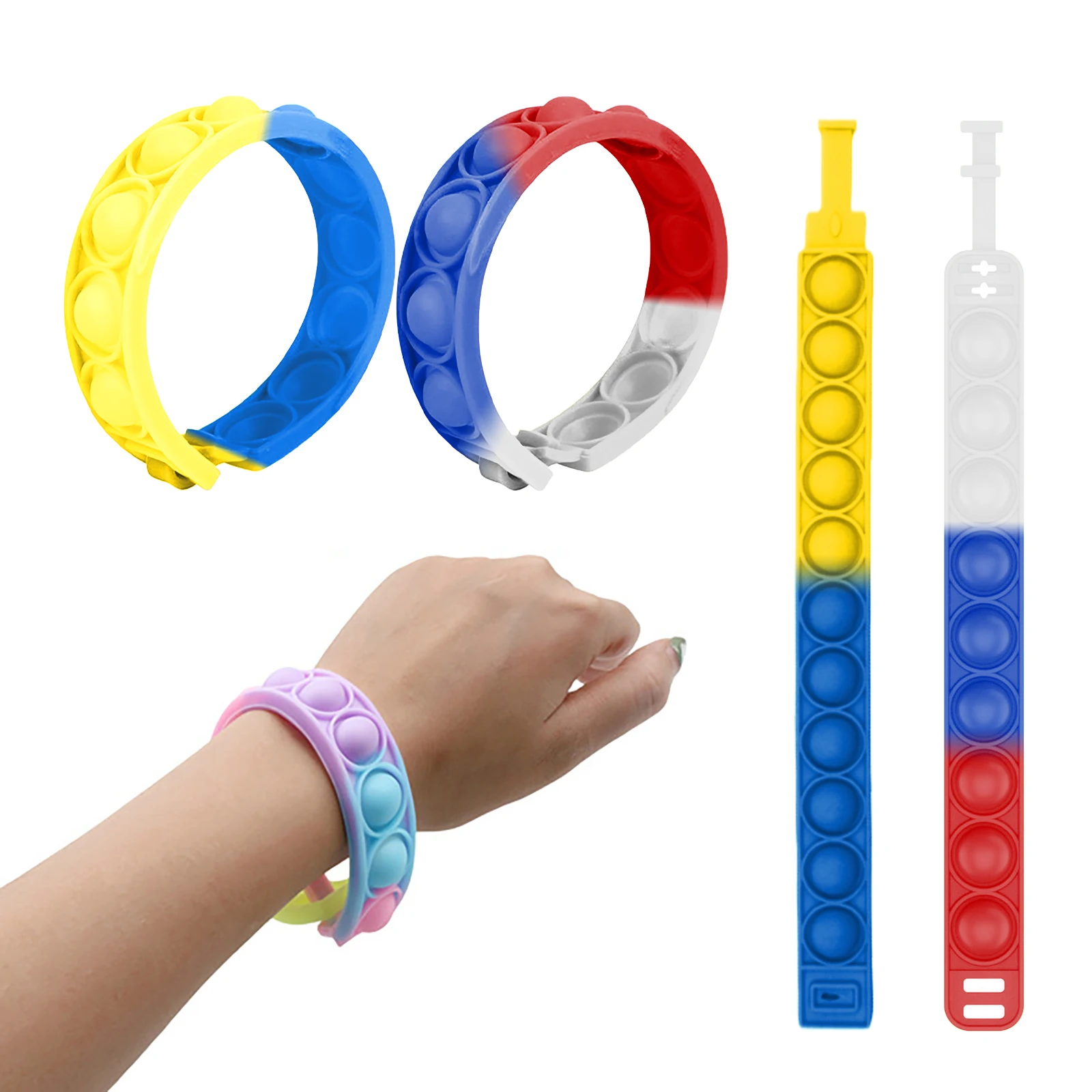 

Silicone Bubble Bracelets Russia Fidget Bracelet Toys Ukraine Wristband Fidget Wristband Ukraine Flag