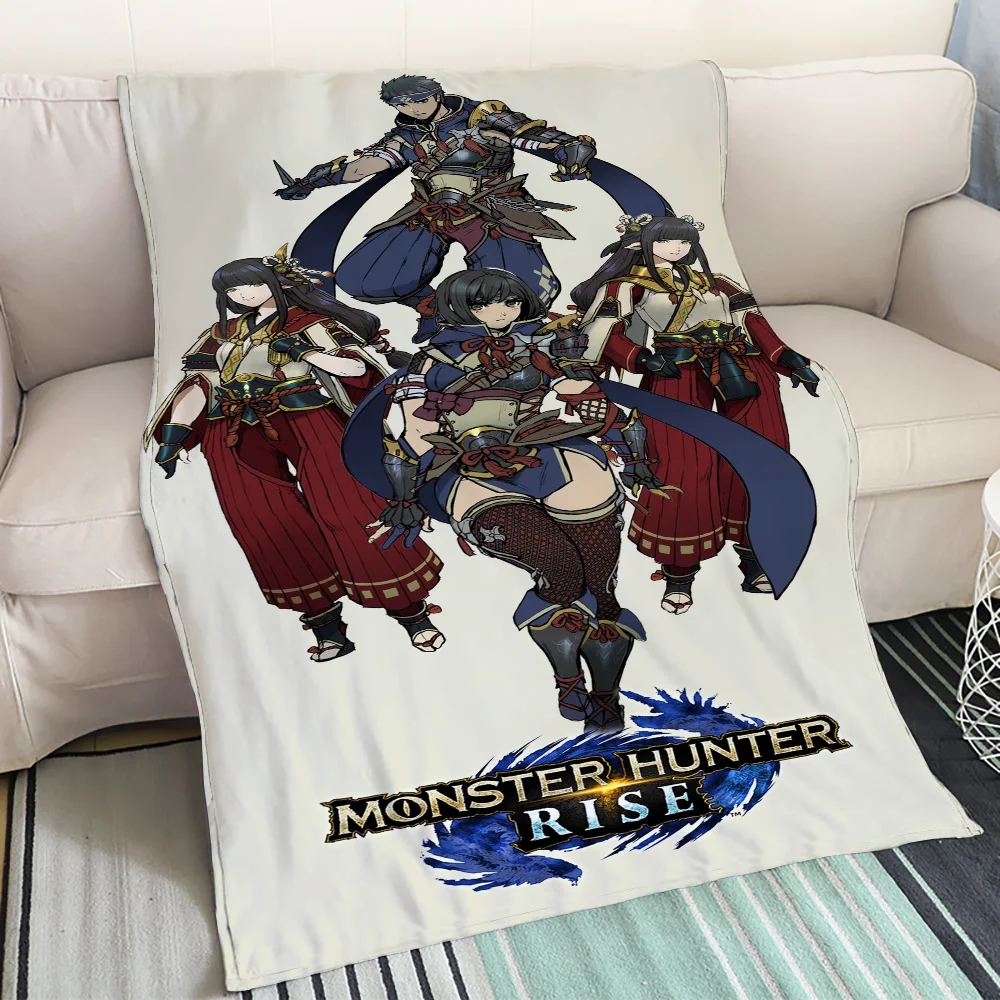 Флисовое Одеяло Monster Hunter Rise Sunbreak Термопостельное Белье 150 См X 200 Для Пикника