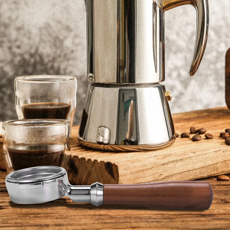 2X 58Mm Stainless Steel Coffee Machine E61 No Base Filter Bracket Bottomless Handle Spoon Wooden | Дом и сад