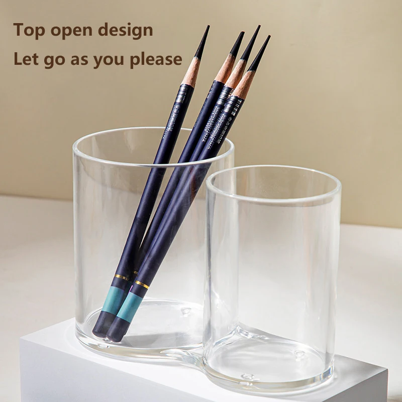 Прозрачная чашка с двойным отверстием ручка для ногтей кисточка макияжа