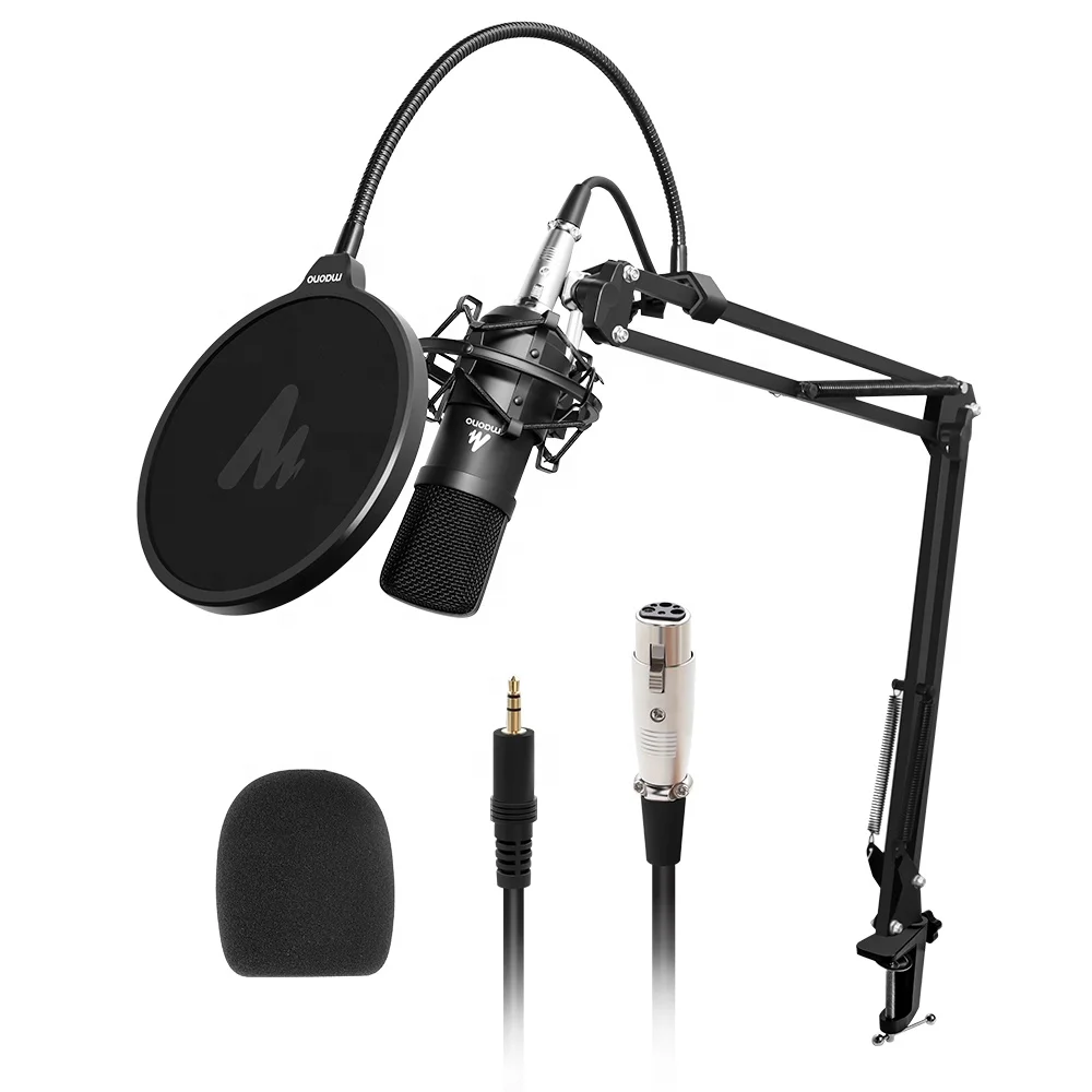 Professional Voice Recorder Condenser Microphone for Podcasting and Gaming Full Metal Recording Microphone