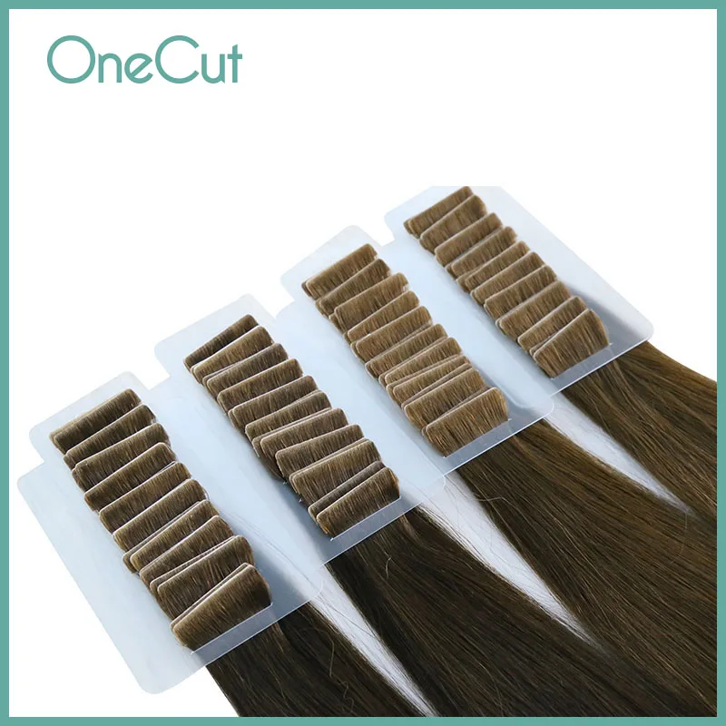 Natural Straight Injection Tape Hair Extension Brazilian Raw Virgin Real Human Hair Invisible Skin Weft 10