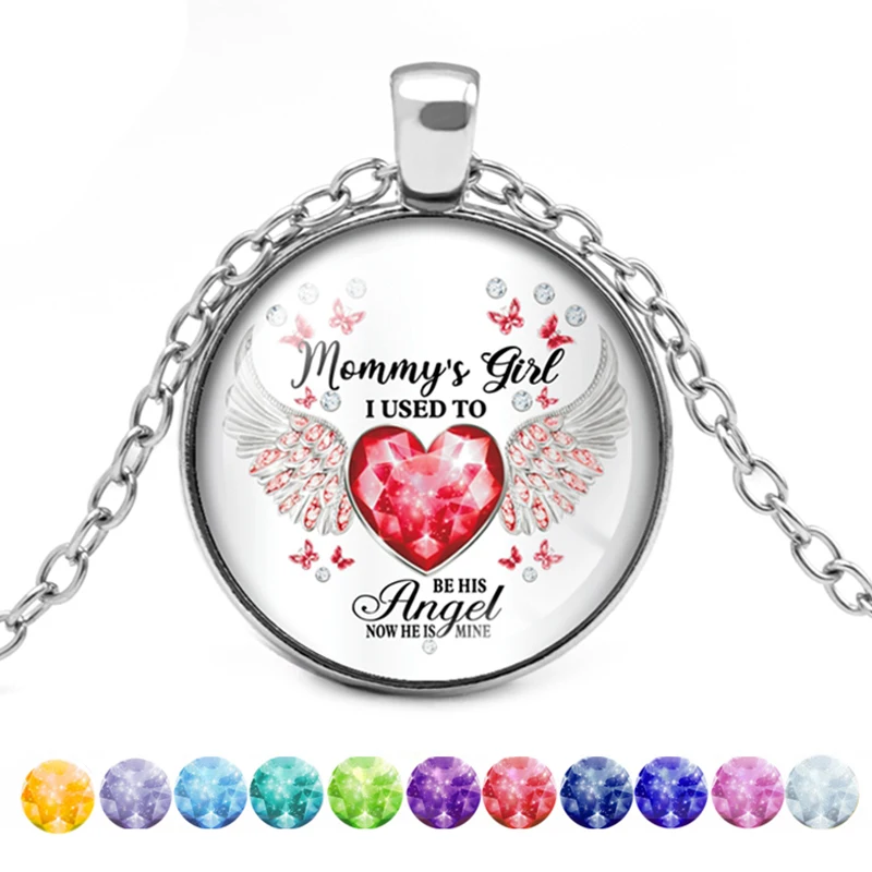 Новинка 2022 ожерелье для мамы и девочки кулон в форме сердца камень крылья ангела