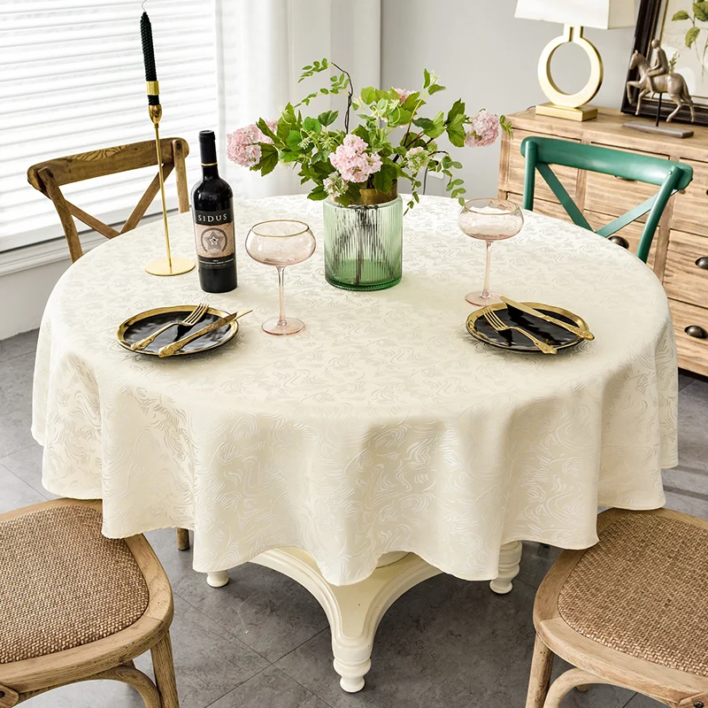 

Скатерть круглая Бытовая водонепроницаемая для стола из сатина и жаккарда для ресторана и отеля