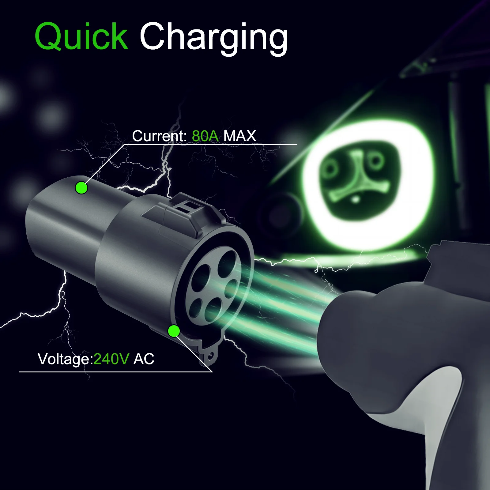 Адаптер для зарядного устройства Tesla тип 1 совместим с Model S/X/3/Y EV