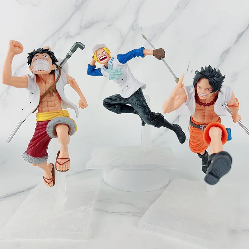 

18cm One Piece Figure Toys Monkey D Luffy Portgas Ace Sabo Running Brother Collectible Figure Model Dolls Gifts