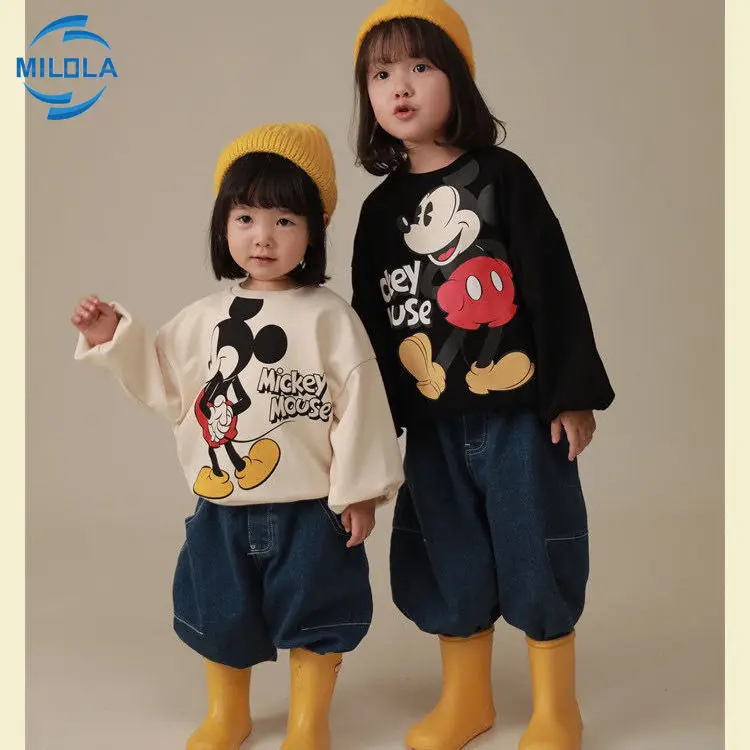 Детская одежда Disney футболка с длинным рукавом толстовки капюшоном Микки Мауса