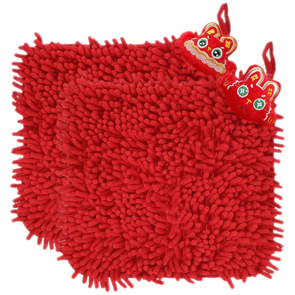 

2pcs Lanayrd Hand Drying Towels Chinese Rabbit Year Chenille Hand Towels