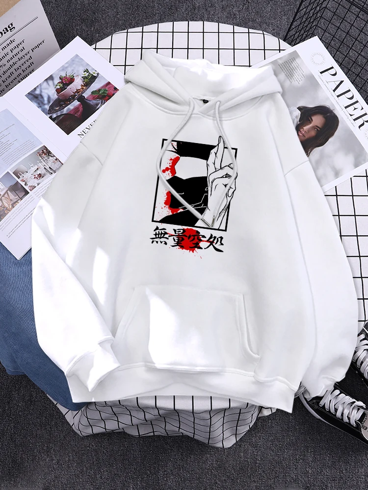 

Gojo Satoru Unlimited Void толстовки с капюшоном уличный Удобный спортивный костюм Harajuku Большие свитера корейский качественный женский топ