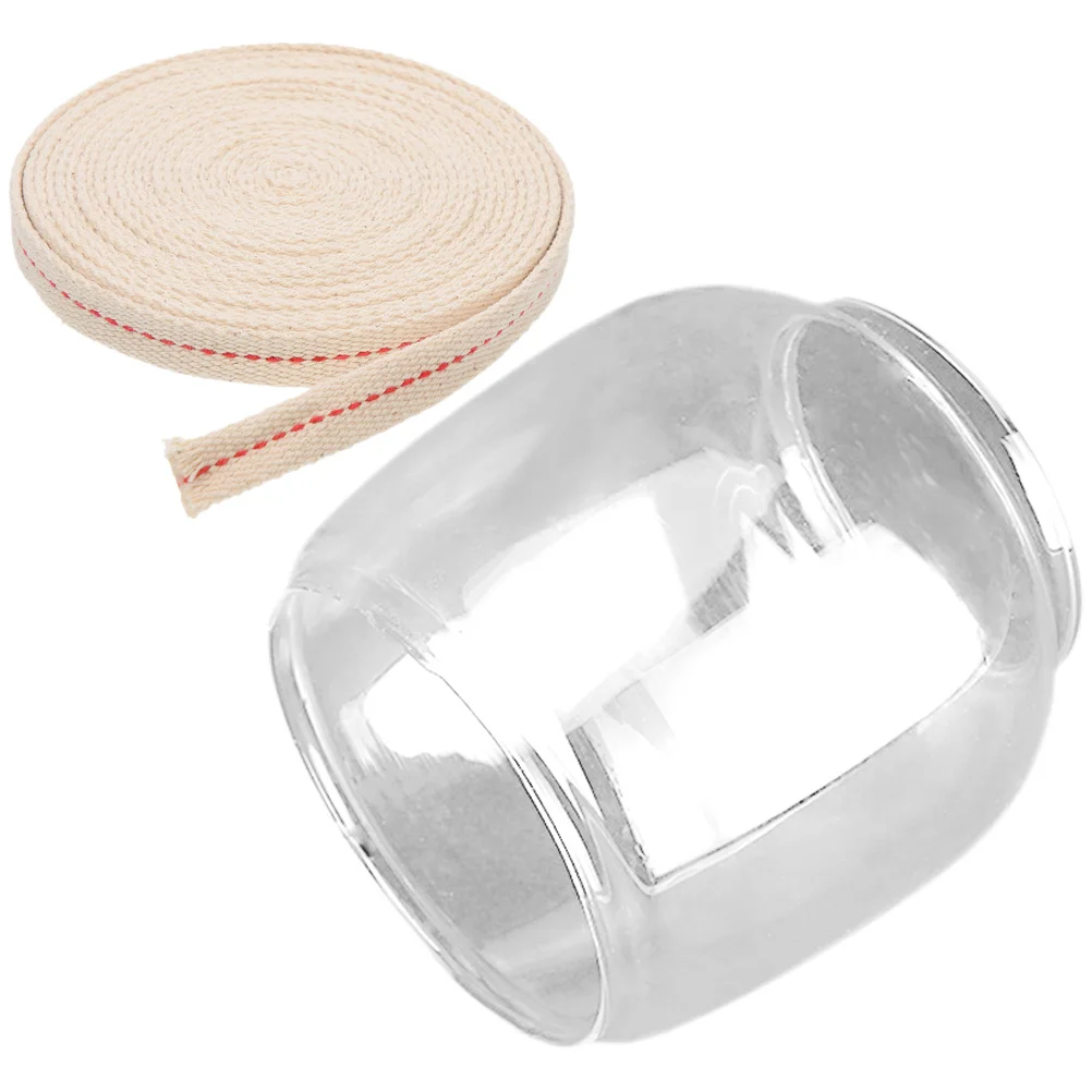 

Small Oil Lamp Clear Chimney Kerosene Glass Shade Replacement Windproof Cotton Wick