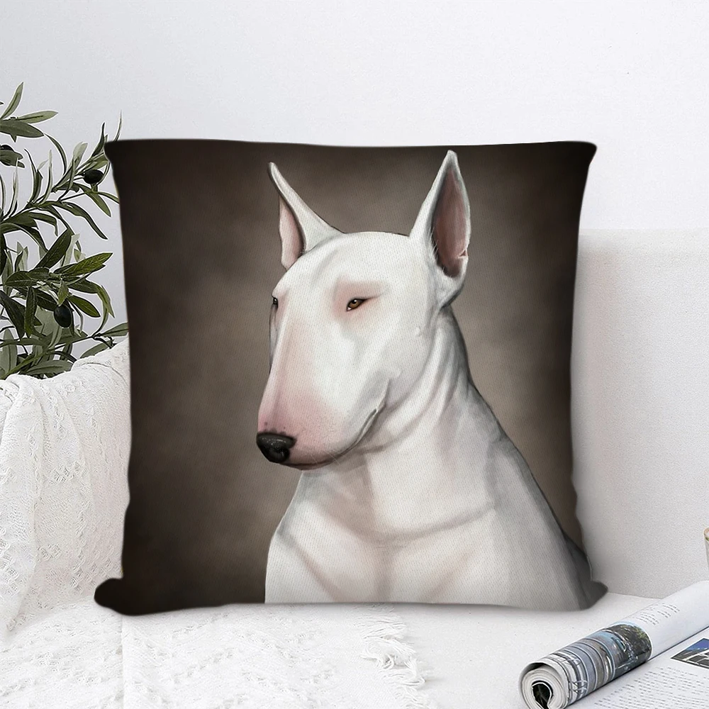

Bull Terrier Polyester Pillow Cover Decorative Pillows for Sofa Bedroom Pillow Cases Home Decor Cushion Covers 45*45cm